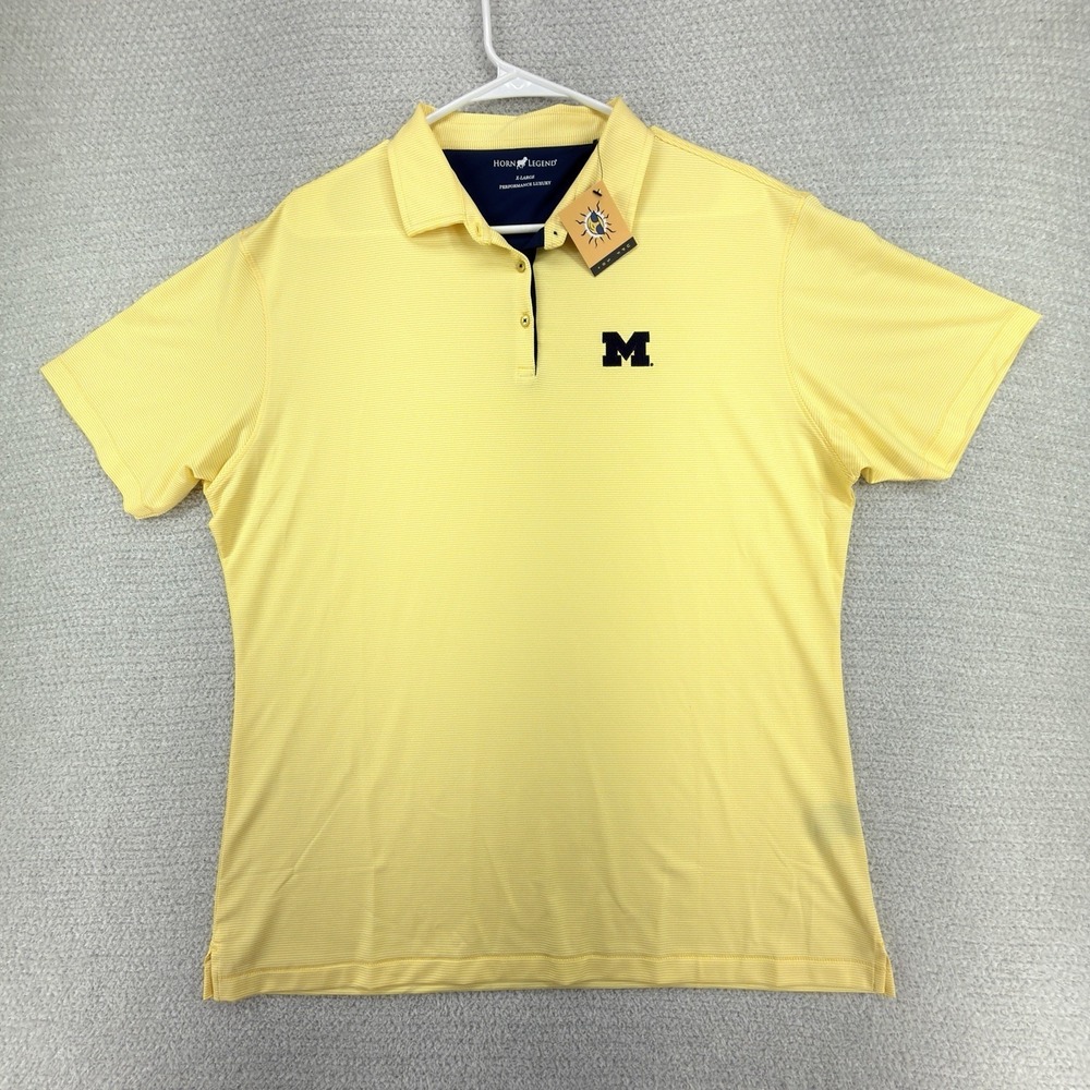 University of Michigan Yellow Polo Shirt - Performance Golf Polo